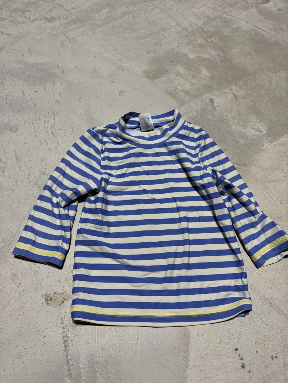 Mini Boden Kids Blue & White Stripe rash guard swim 3-4 years